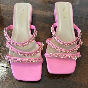 Pink Strappy Sandals